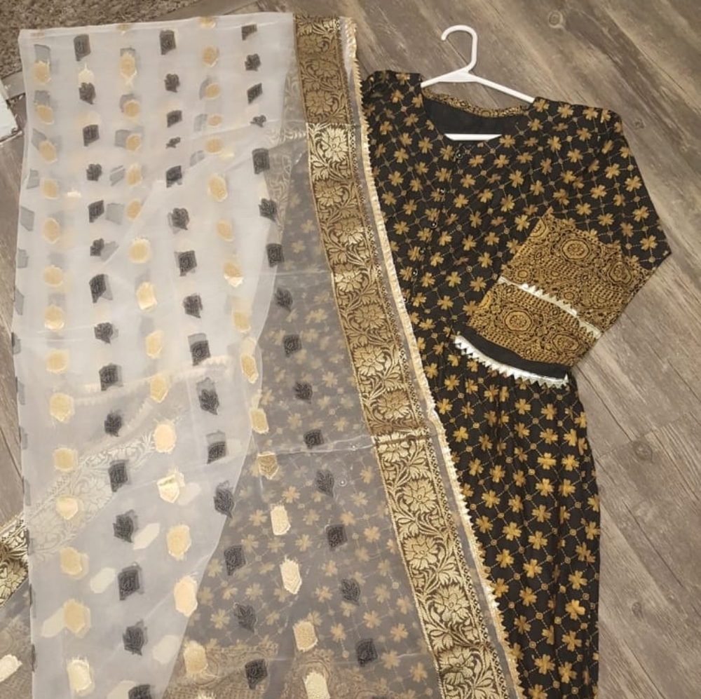 Pakistani Indian maxi frock with dupatta